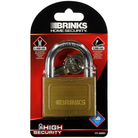 BRINKS Keyed Different Padlock, Brass, 60mm, High Security 171-60001